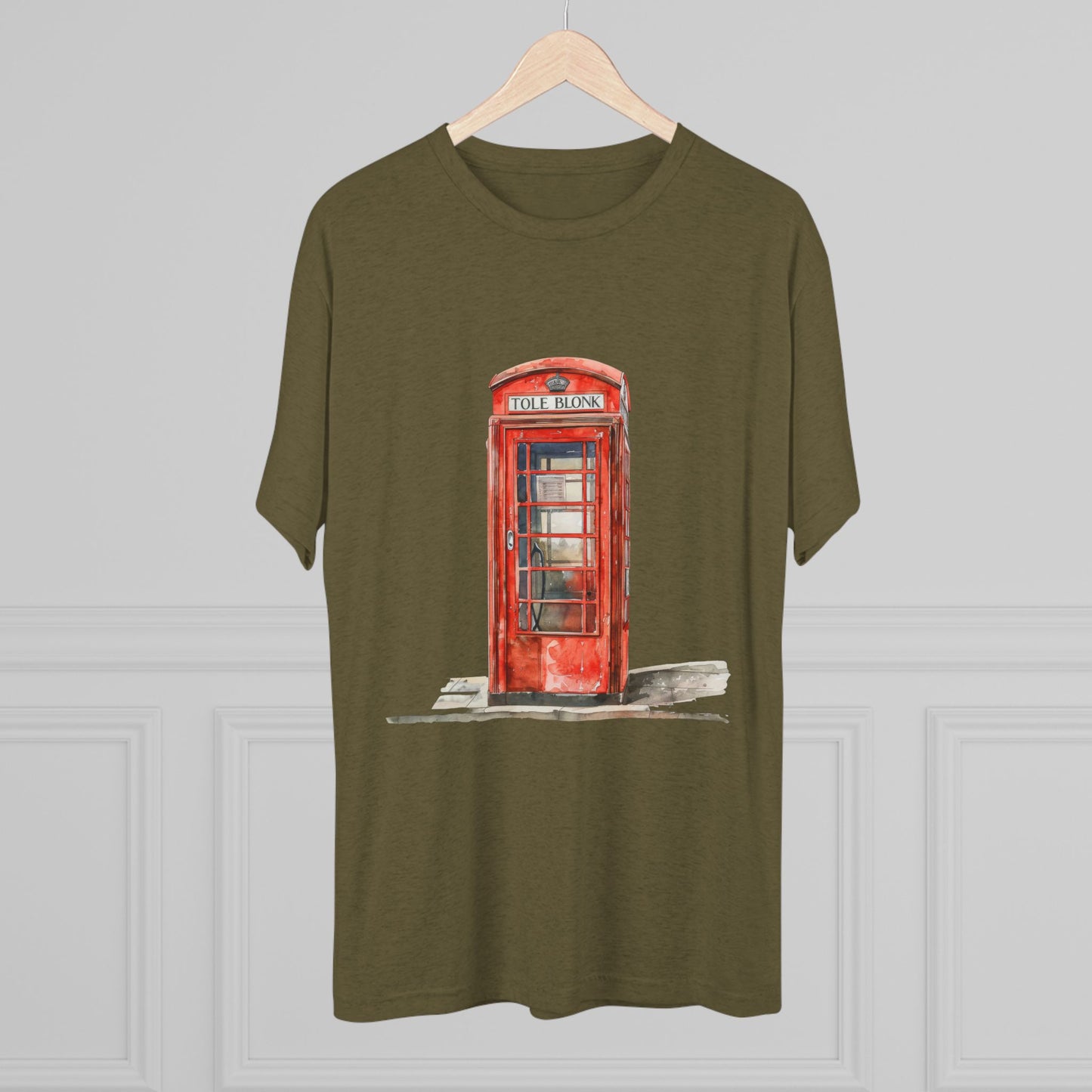 Iconic British Public Telephone - Classic Red Phone Box Unisex Tri-Blend Crew Tee