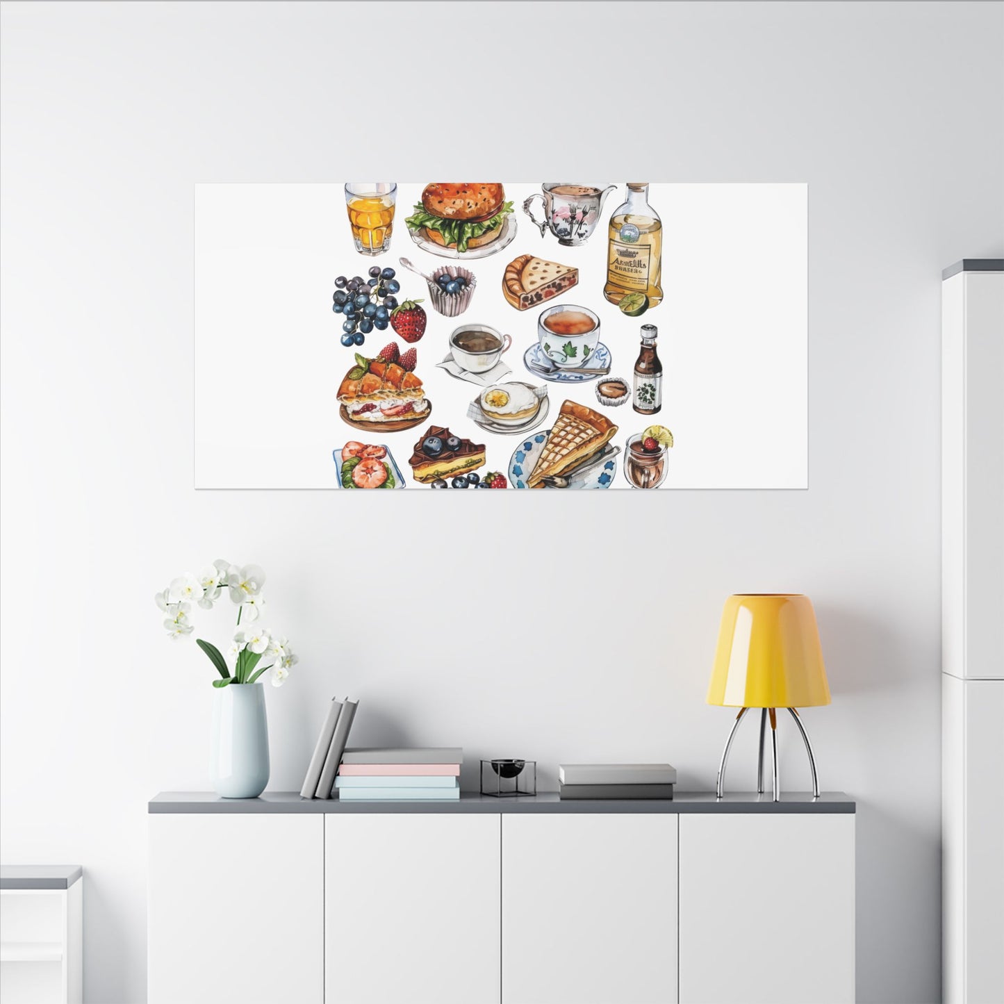 Breakfast Feast Canvas Print, Food Art, Kitchen Decor, Gifting for Food Lovers, Brunch Vibes, Wall Art
