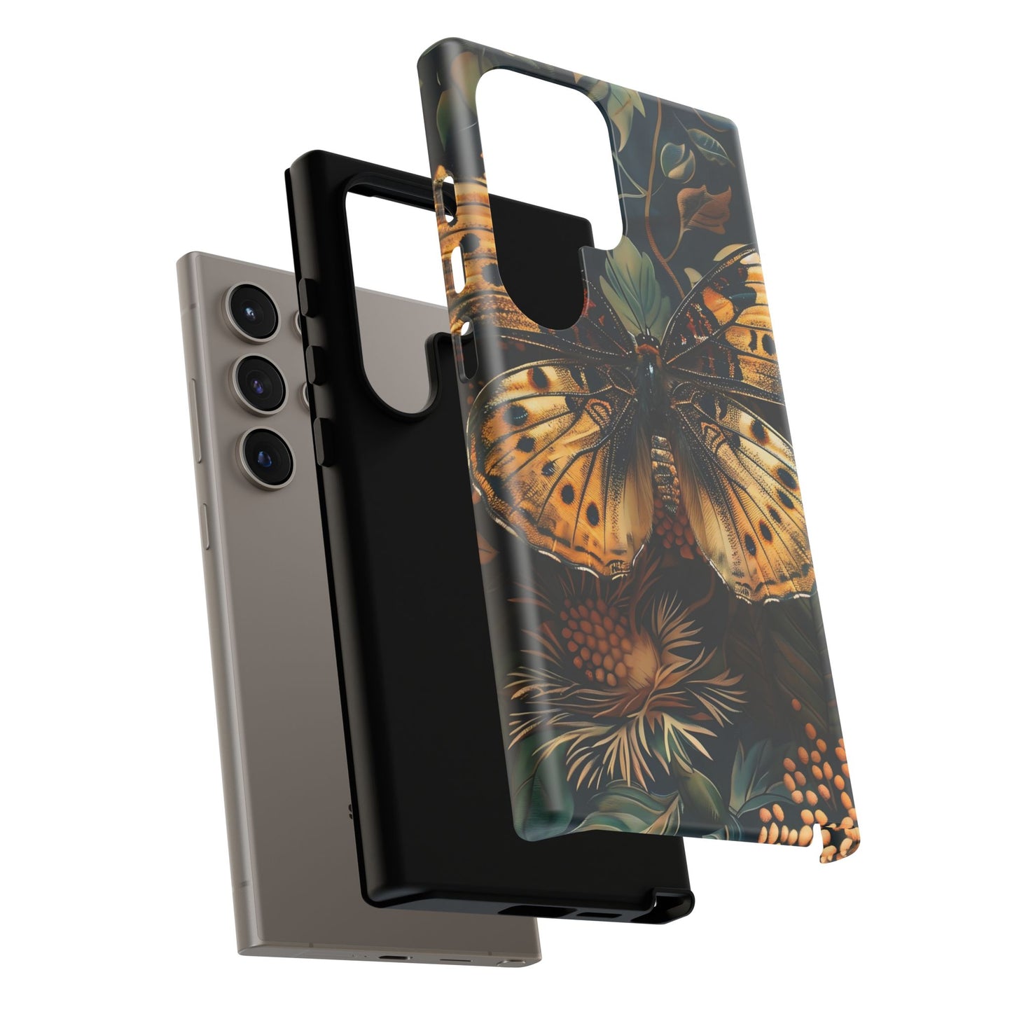Butterfly Floral Phone Case, Tough Cases, Protective Cover, Unique Gift, Nature Lover, Art Print, Spring Decor