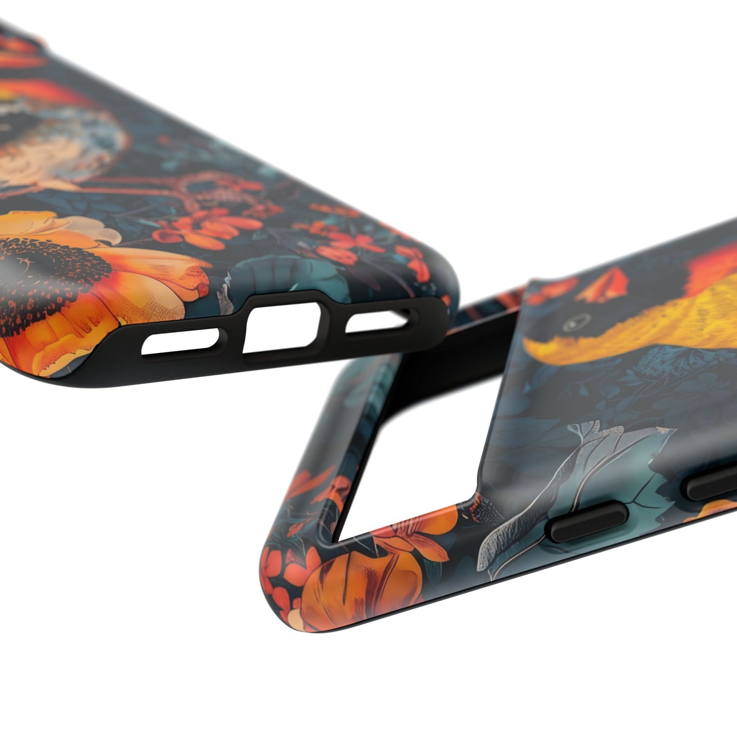 Colorful Bird Phone Case, Floral Phone Cover, Tough Phone Protector, Nature Lover Gift, Botanical Case, Unique Mobile Accessory