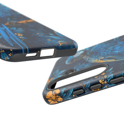 Tough Cases - Vibrant Blue Parrot Phone Case, Tropical Bird Phone Cover, Nature Lover Gift, Eco-Friendly Accessories, Unique Wildlife Decor