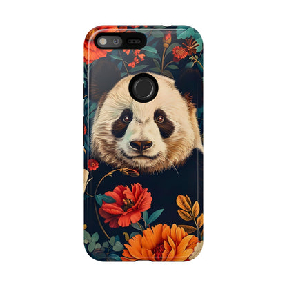 Panda Floral Phone Case, Tough Cases, Cute Animal Case, Floral Design, Gifts for Animal Lovers, Phone Accessories