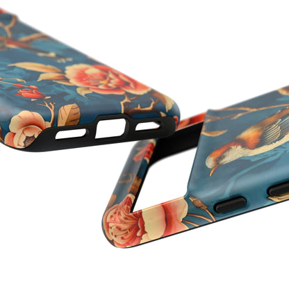 Bird & Floral Phone Case, Tough Cases for Nature Lovers, Gift for Her, Customizable Design, Vibrant Tech Accessories