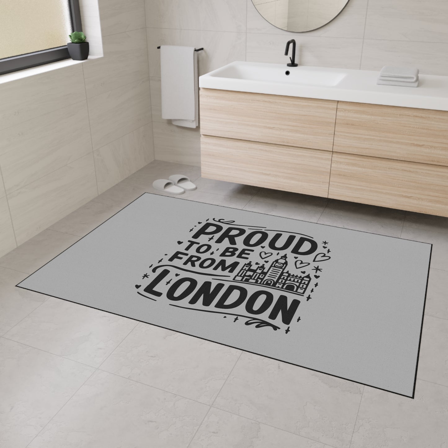 Proud London Floor Mat, Home Decor, Entryway Mat, Gifts for London Lovers, UK Pride, Personalized Floor Rug