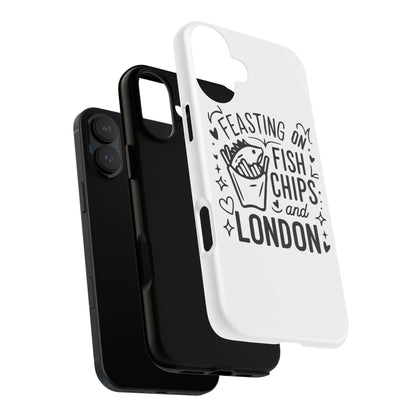London Fish & Chips Phone Case | Fun Gift for Foodies, Travel Lovers, London Souvenir, Unique Accessories, Personalization Option