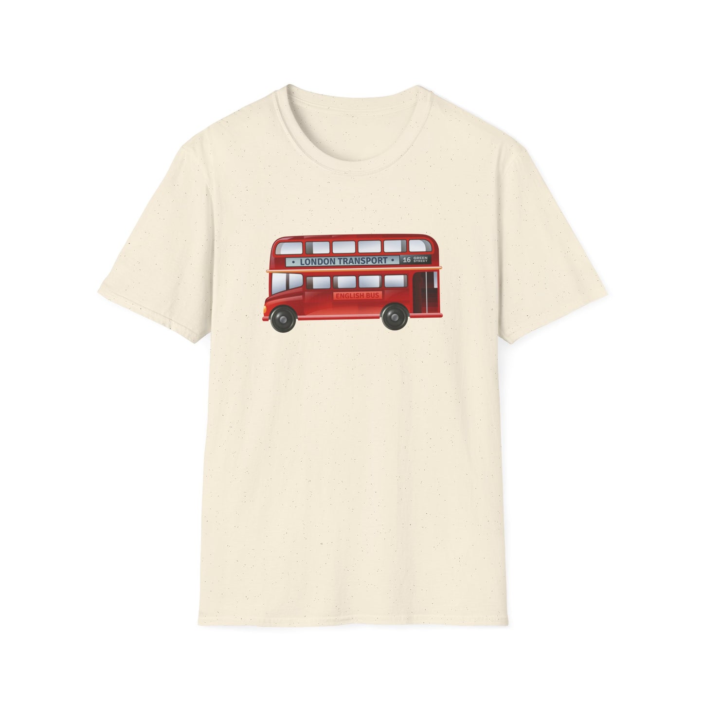 London Transport English Bus - Iconic Red Double-Decker Relaxed Unisex Softstyle T-Shirt