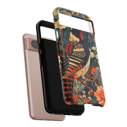 Nature-Inspired Phone Case with Floral Art, Tough Phone Cover, Protective Case, Gift for Nature Lovers, Unique Phone Accessory