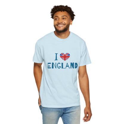 I love England Cozy Unisex Garment-Dyed T-shirt