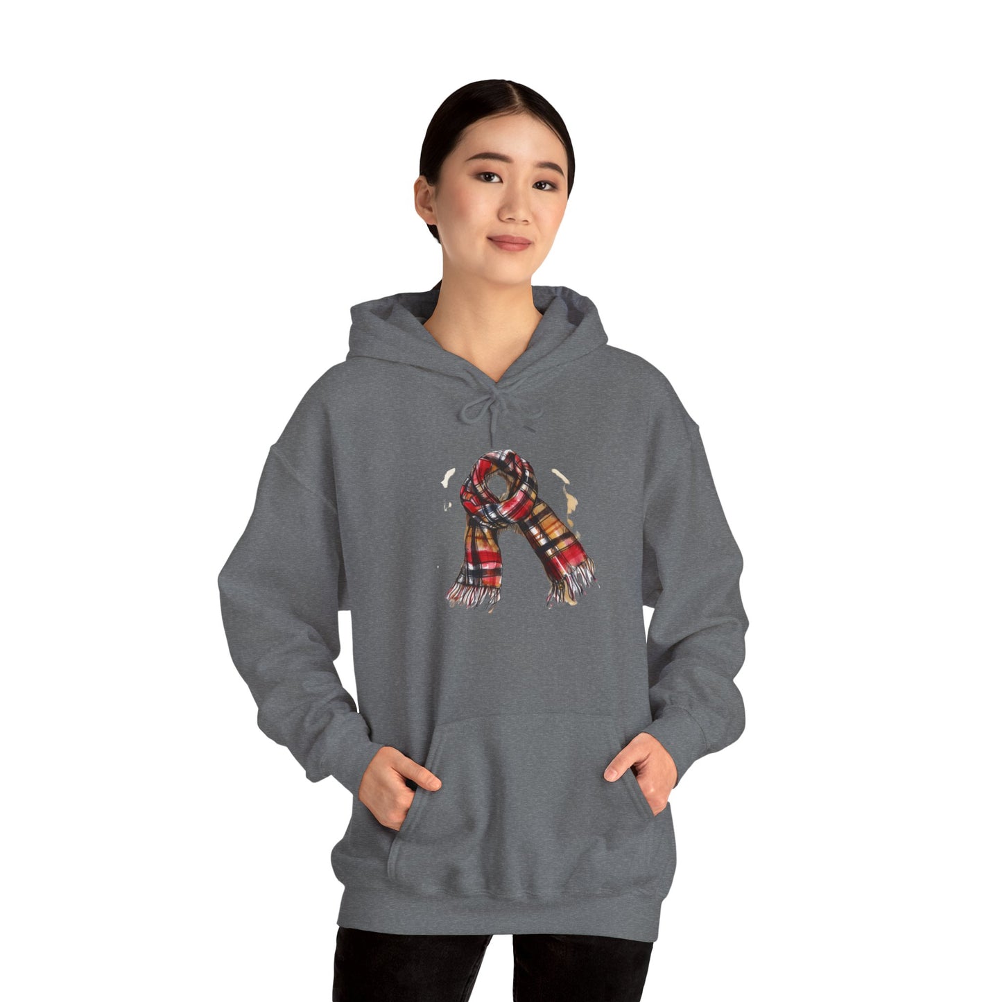 Unisex Heavy Blend™ Hooded Sweatshirt - Plaid British Scarf - Timeless Style and Classic Elegance