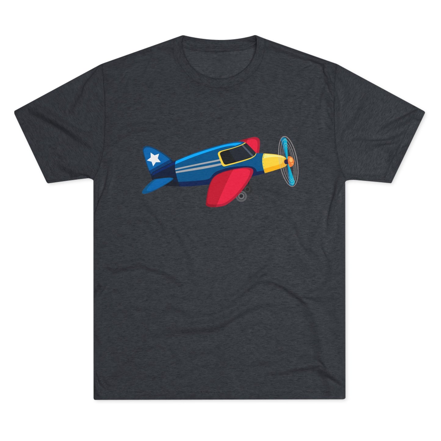 Vintage Airplane Illustration - Retro Aviation Cozy Unisex Tri-Blend Crew Tee