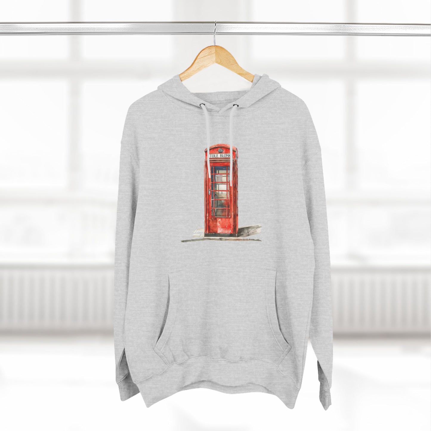 Iconic British Red Telephone Versatile Three-Panel Fleece Hoodie