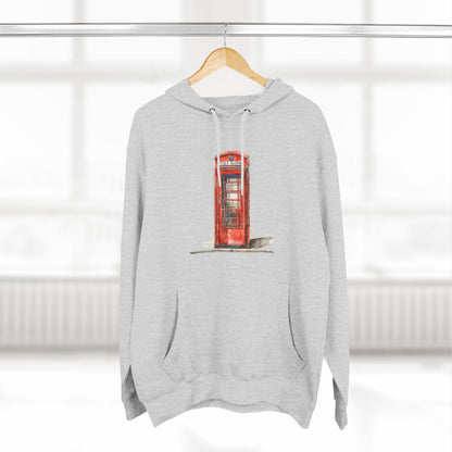 Iconic British Red Telephone Versatile Three-Panel Fleece Hoodie