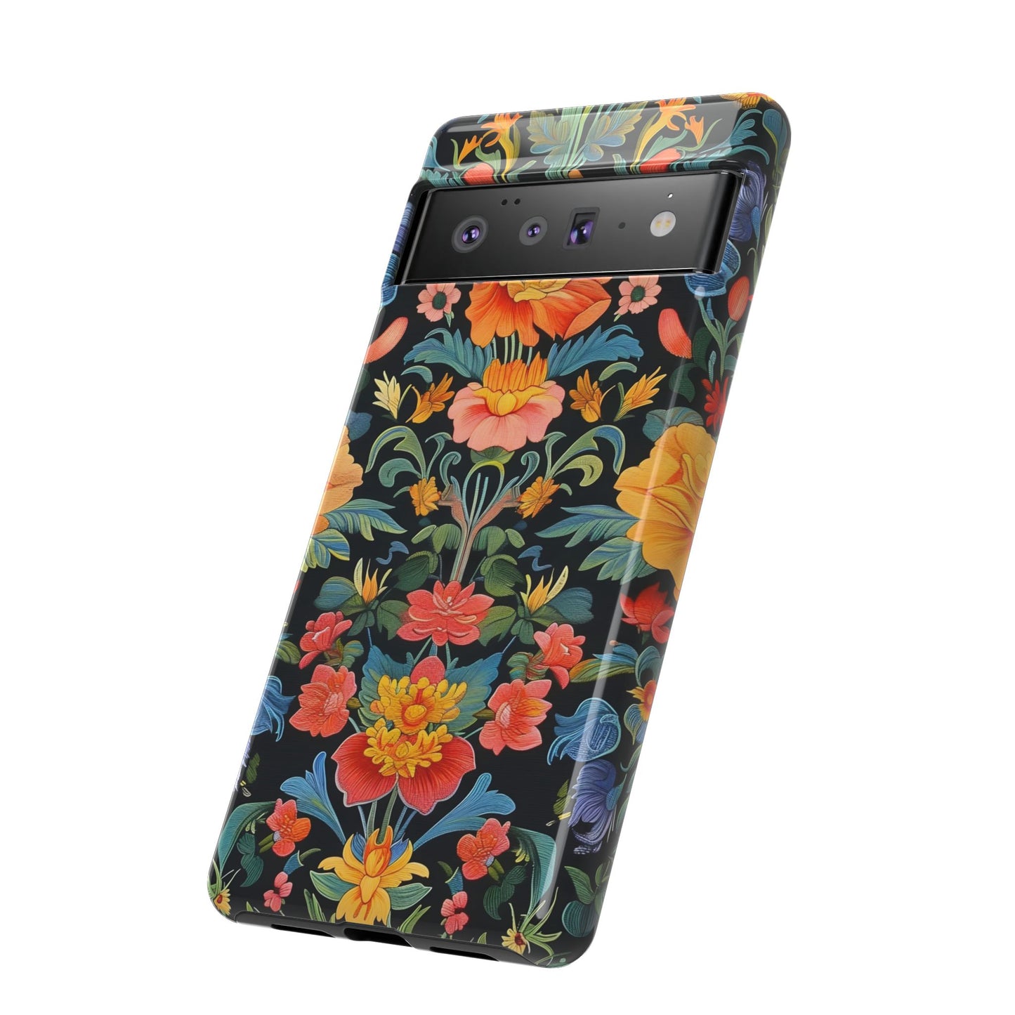 Floral Phone Case - Vibrant Flower Pattern, Tough Case for iPhone, Samsung, Aesthetic Gift, Flower Lover Accessory
