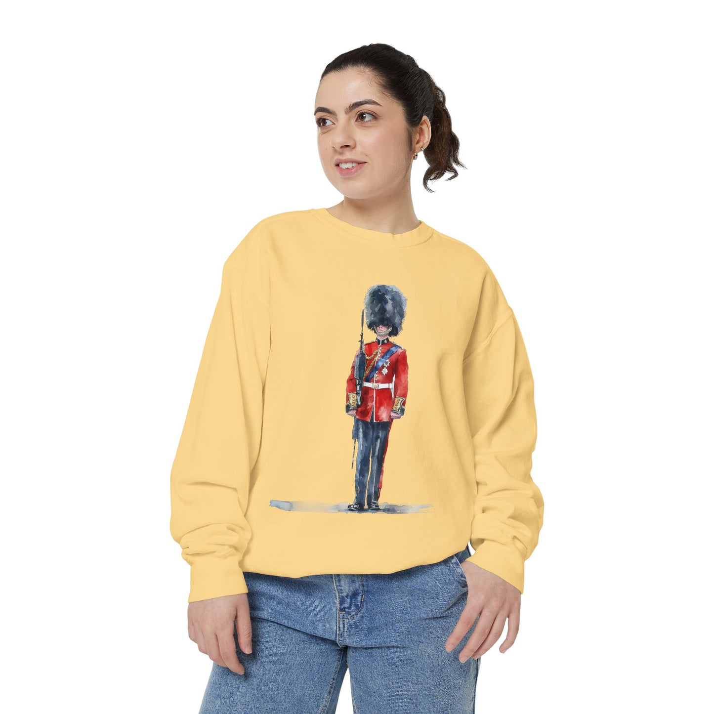 Unisex Garment-Dyed Sweatshirt - British Royal Guard - Iconic Symbol of Tradition and Honor