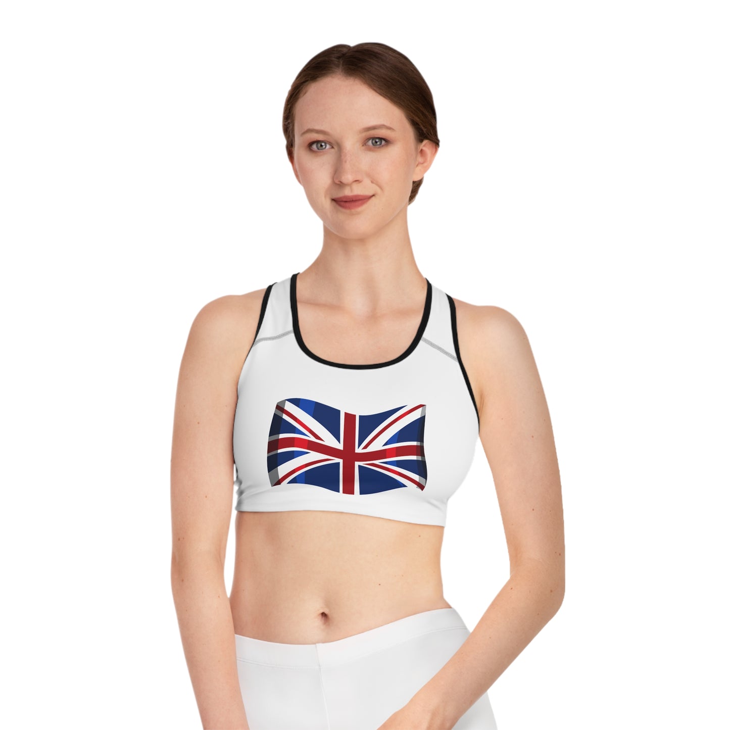 Sports Bra - Comfortable Activewear for Fitness Enthusiasts - Classic UK Flag Design