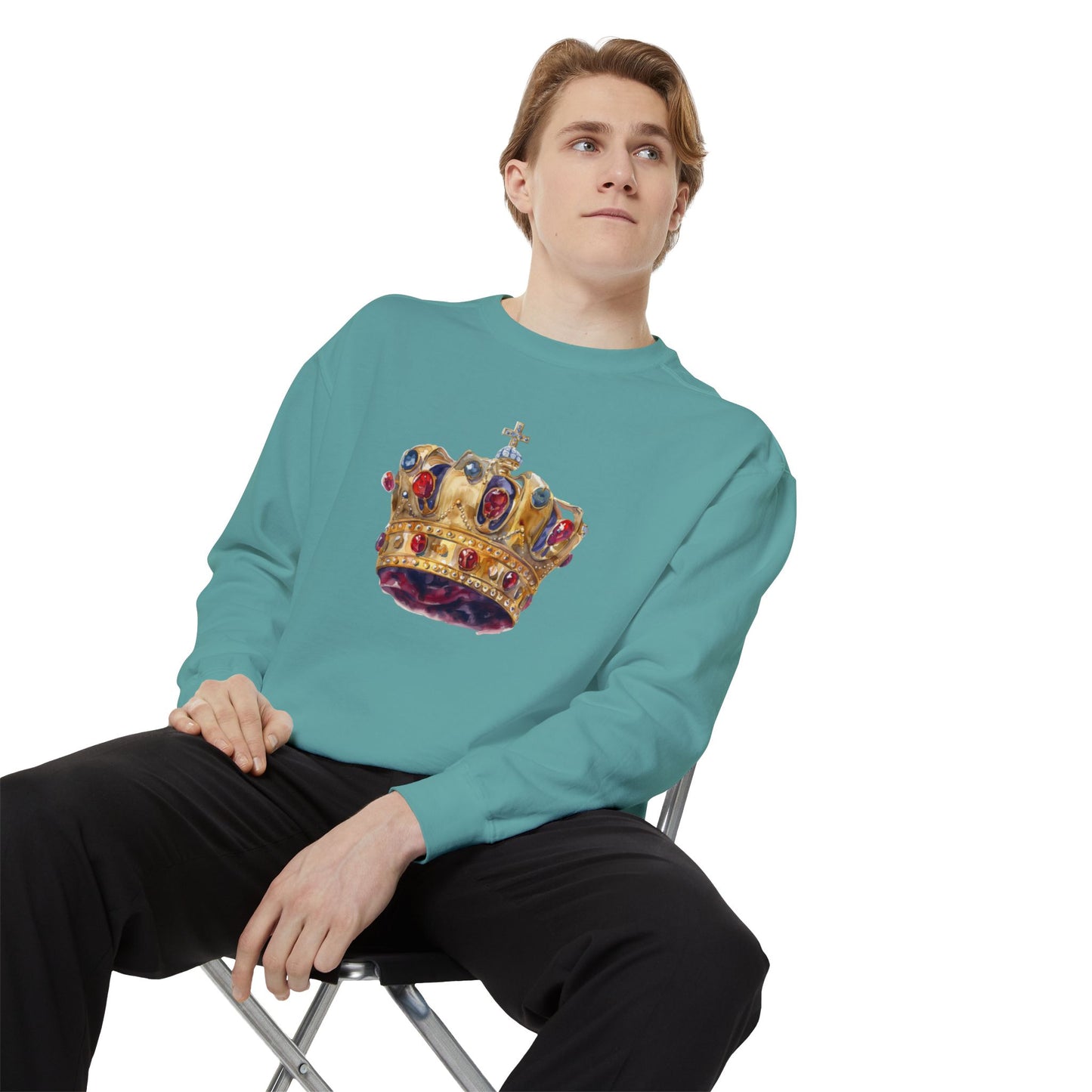 Unisex Garment-Dyed Sweatshirt Trendy - British Royal Crown