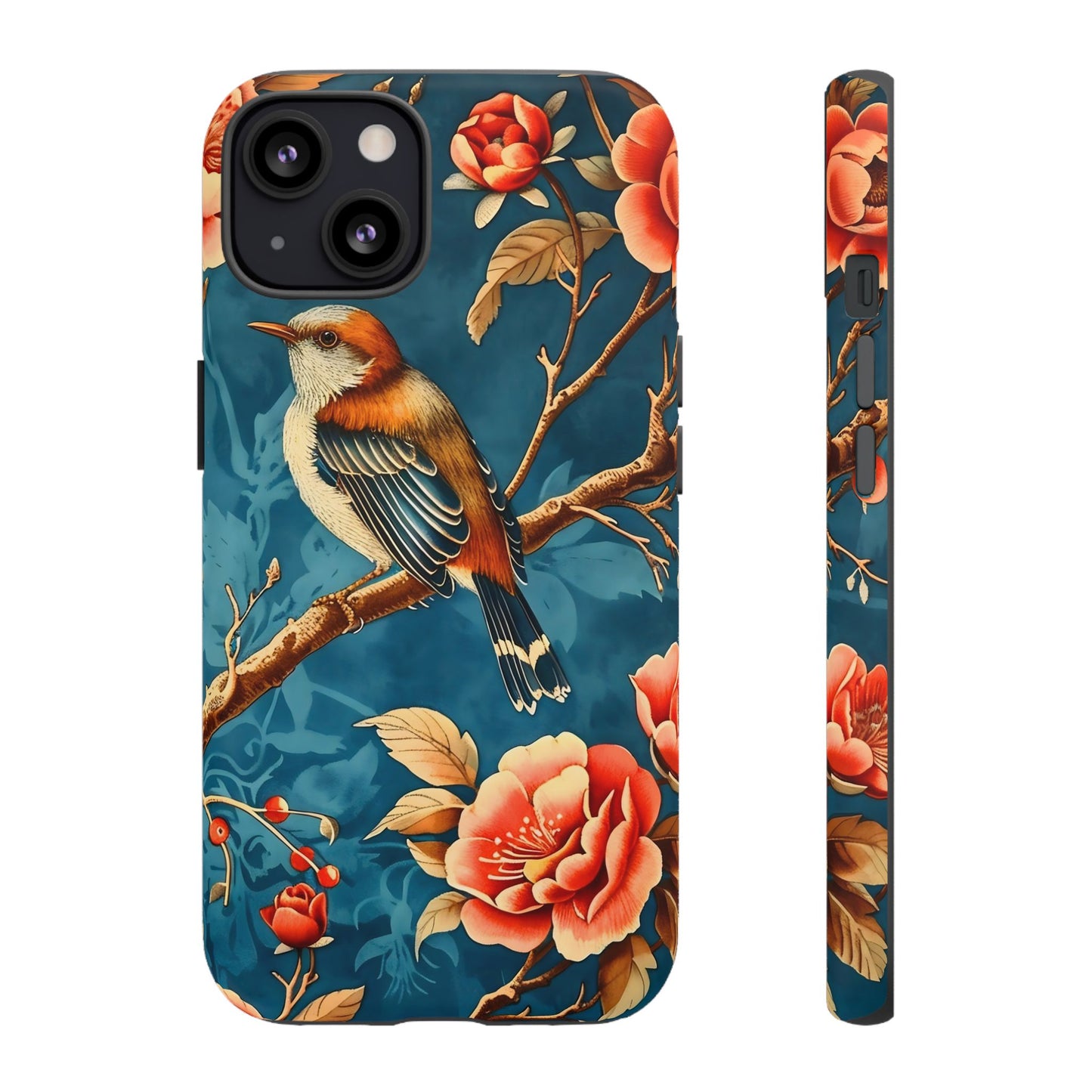 Bird & Floral Phone Case, Tough Cases for Nature Lovers, Gift for Her, Customizable Design, Vibrant Tech Accessories