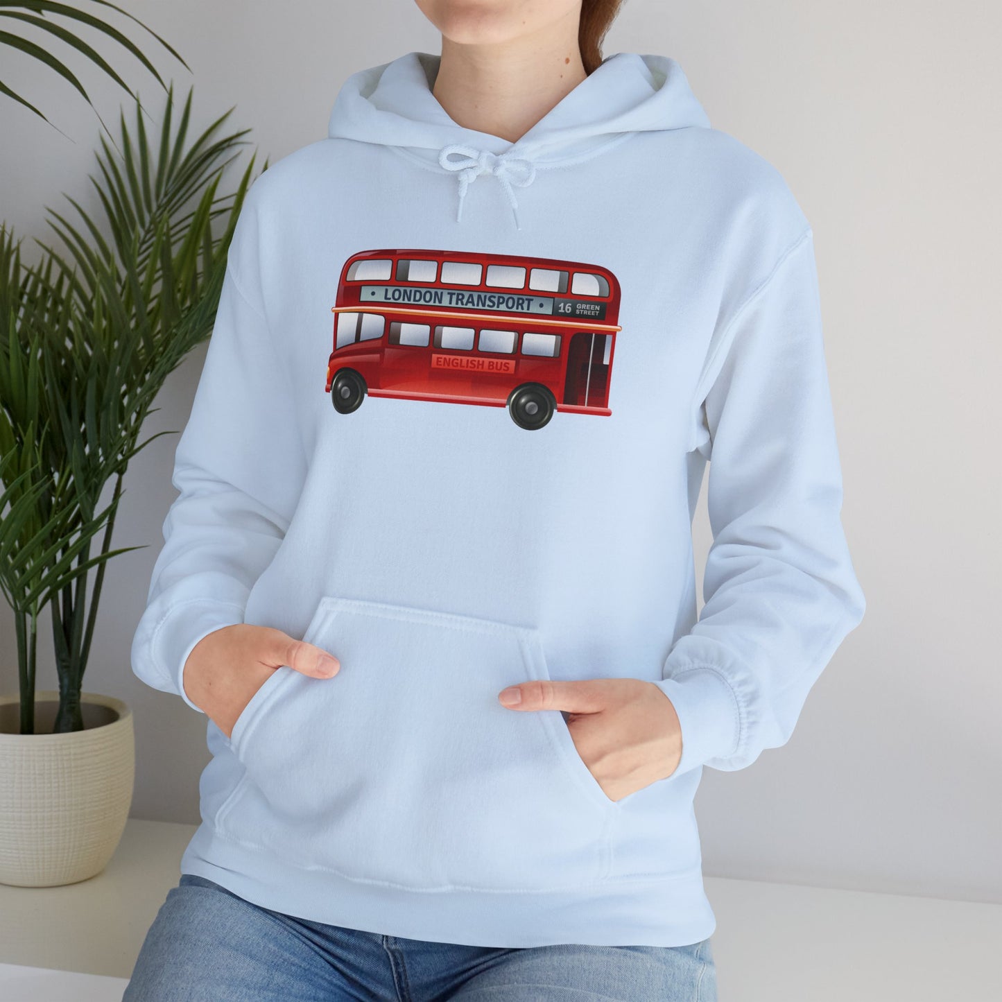 Unisex Heavy Blend™ Hooded Sweatshirt - Icon on Wheels - London’s Double-Decker Bus