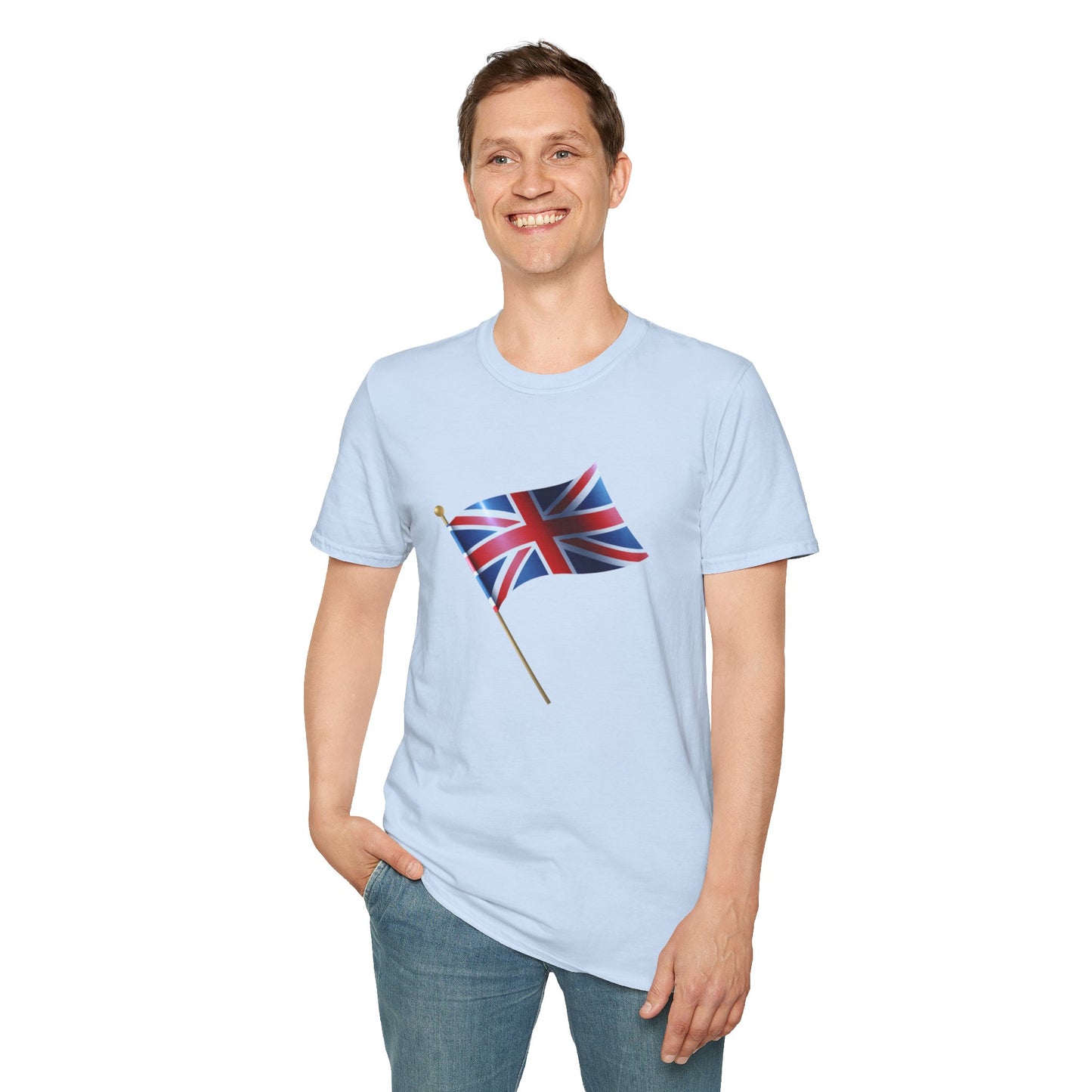 Unisex Softstyle T-Shirt - Patriotic Union Jack Flag Art