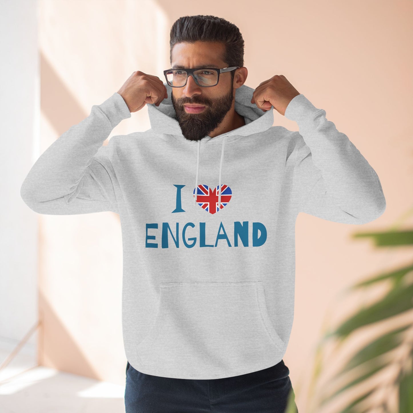 Three-Panel Fleece Hoodie - I Love England