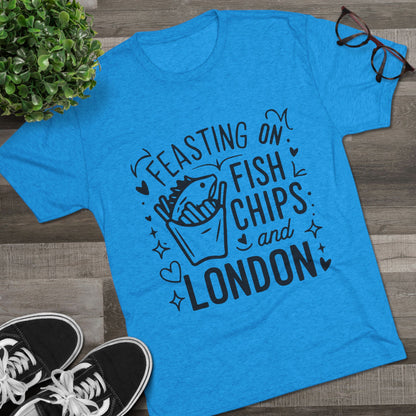 Fish Chips and London Cozy Unisex Tri-Blend Crew Tee