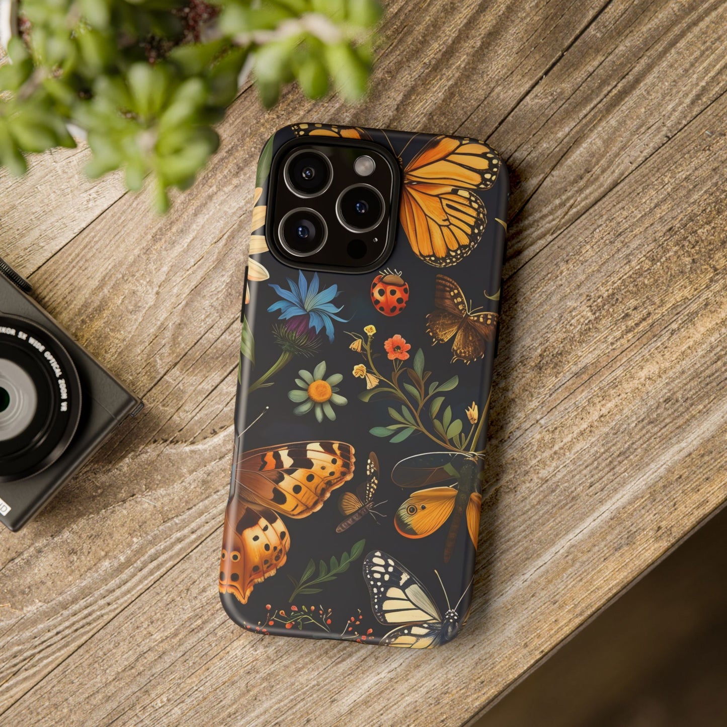Nature-Inspired Phone Case | Floral Butterfly Design, Tough Phone Cover, Gift for Nature Lovers, Cute Butterfly Case, Home Decor