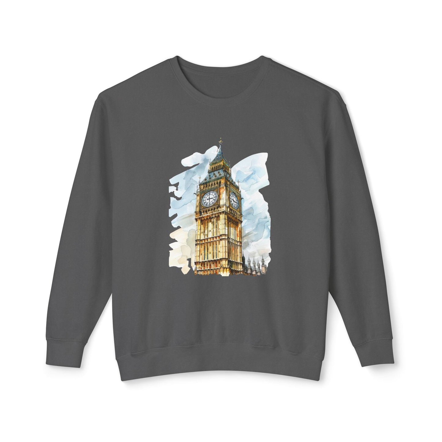 Unisex Lightweight Crewneck Sweatshirt Relaxed - Iconic Big Ben Clock Tower