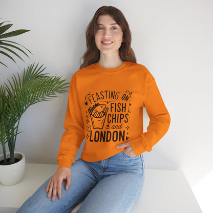 Unisex Heavy Blend™ Crewneck Sweatshirt - Fish Chips and London