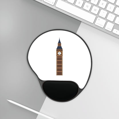 Mouse Pad with Wrist Rest - London Big Ben Design, Office Accessory, Ergonomic Support, Gamer Gift, Desk Decor