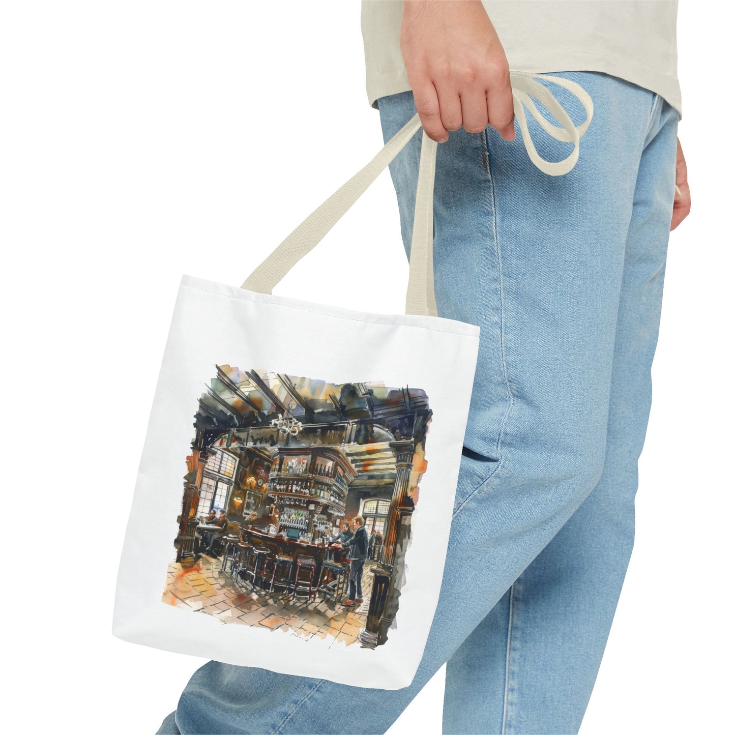 Cozy Coffee Shop Tote Bag | Art Tote for Cafe Lovers, Eco-Friendly Shopping Bag, Stylish Carry-All, Gift for Coffee Enthusiasts