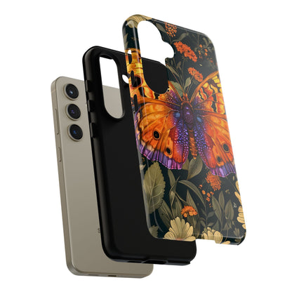 Butterfly Phone Case, Tough Cases for Nature Lovers, Vibrant Floral Design, Gift for Her, Cute Phone Accessories, Butterfly Artwork