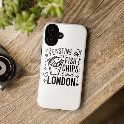 London Fish & Chips Phone Case | Fun Gift for Foodies, Travel Lovers, London Souvenir, Unique Accessories, Personalization Option
