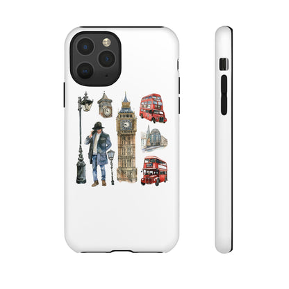 London Iconic Design Phone Case, Tough Cases, Gift for Travelers, London Souvenir, London Icons, Red Bus Phone Case