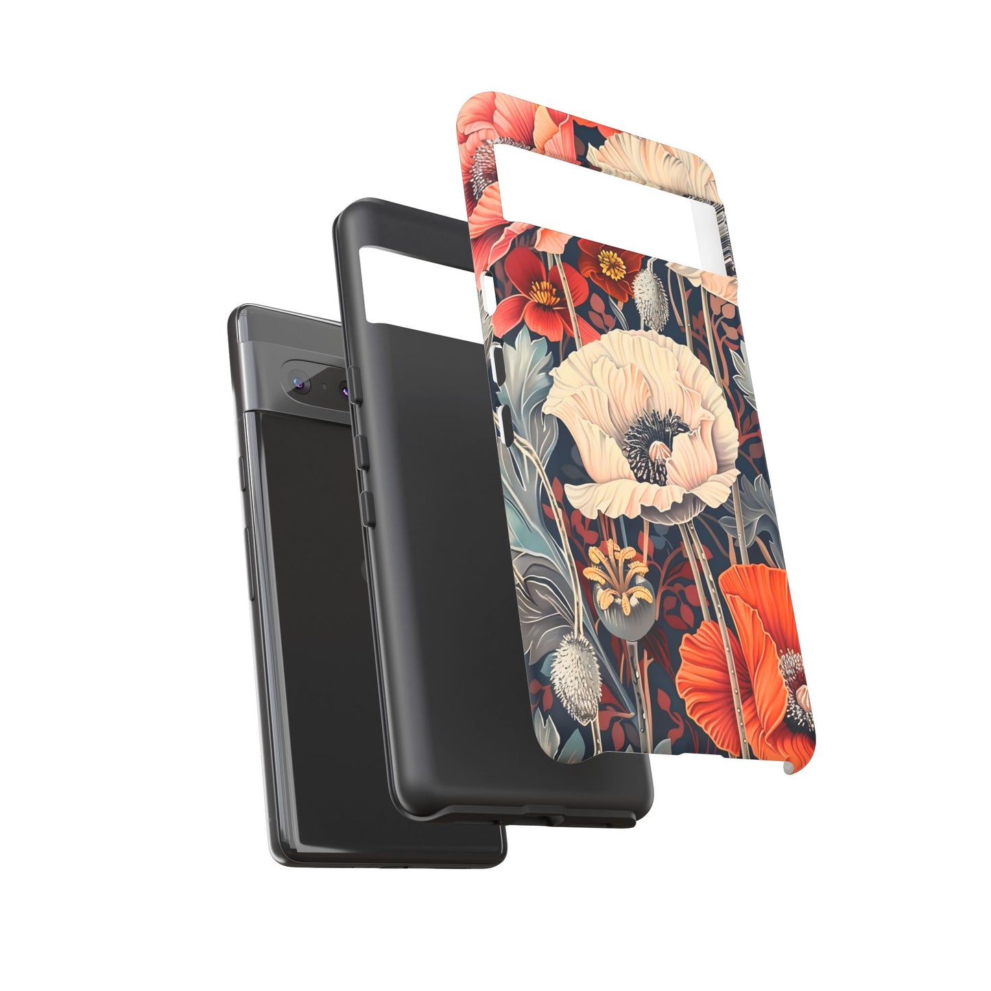 Floral iPhone Case, Tough Phone Cover, Artistic Protection, Flower Design, Unique Gift for Her, Phone Accessory, Trendy Tech