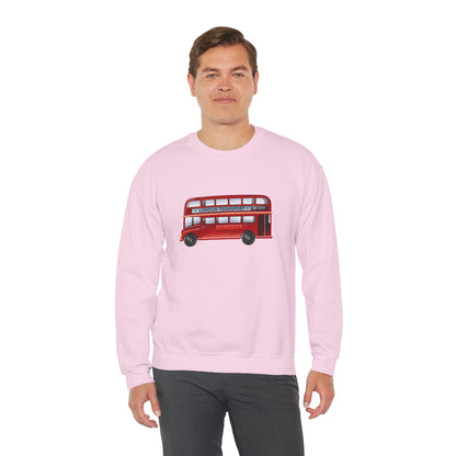 Unisex Heavy Blend™ Crewneck Sweatshirt Trendy - London Transport Red Double-Decker Bus