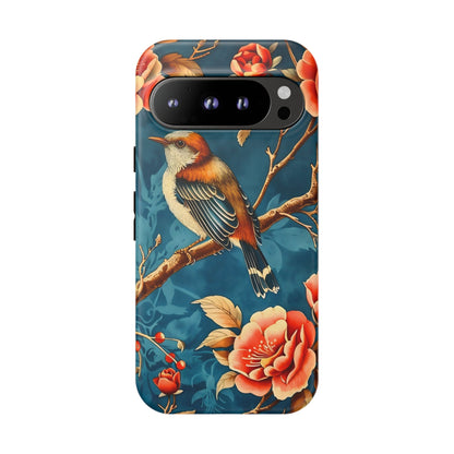 Bird & Floral Phone Case, Tough Cases for Nature Lovers, Gift for Her, Customizable Design, Vibrant Tech Accessories