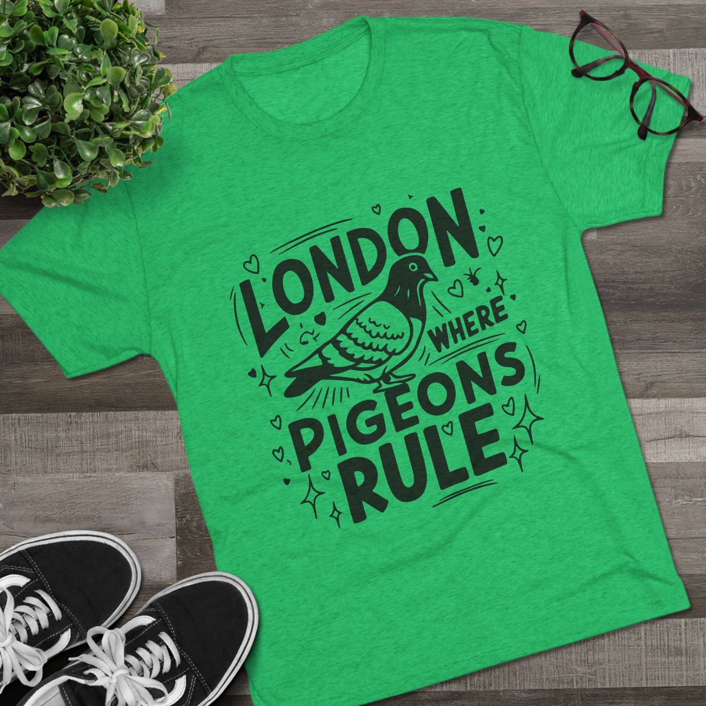 Pigeons Rule In London Trendy Unisex Tri-Blend Crew Tee