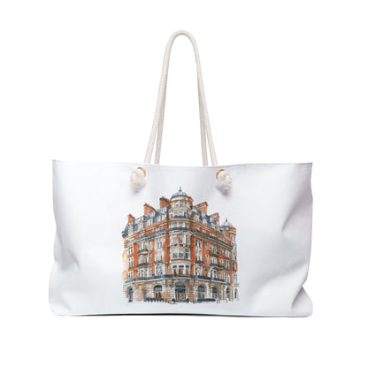 Stylish Weekender Bag - Vintage Architecture, Travel Tote, Beach Accessory, Overnight Bag, Gift for Travelers
