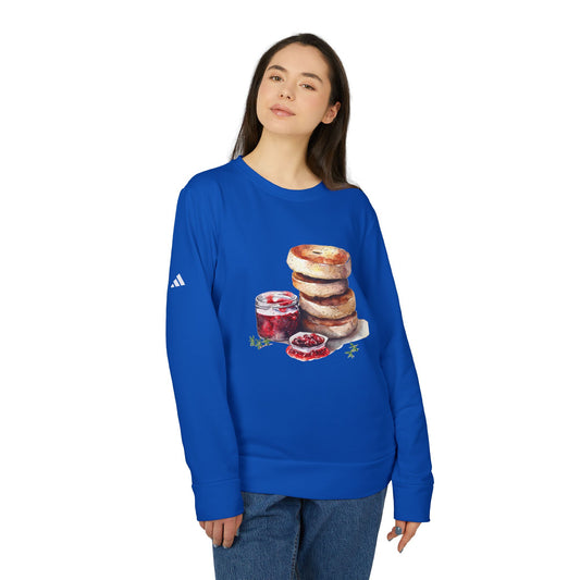 Crewneck Sweatshirt - Unisex Fleece - Cozy Bagel Breakfast - British Royal Breakfast