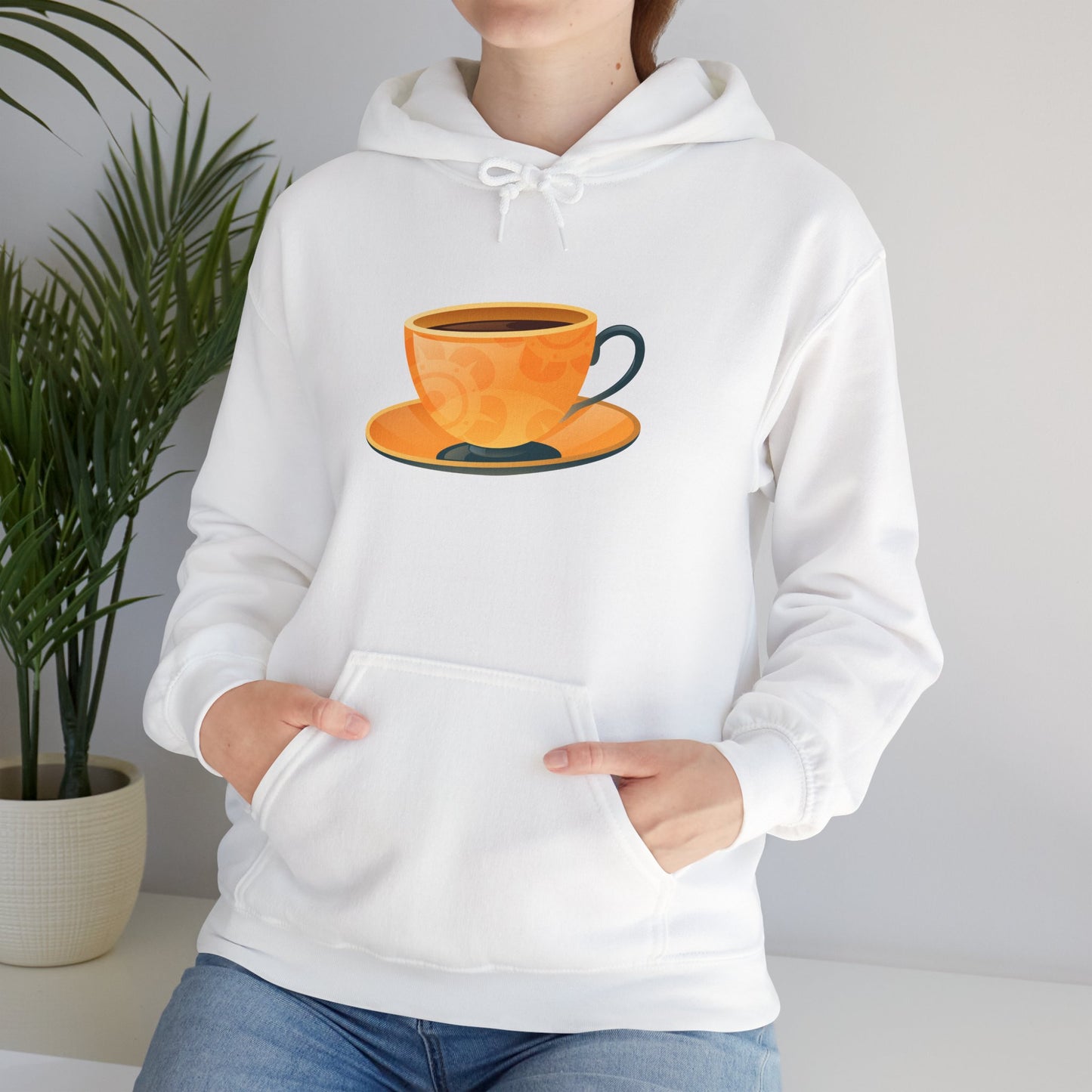 Unisex Heavy Blend™ Hooded Sweatshirt - Elegant British Tea Cup - Classic Tea Time Style