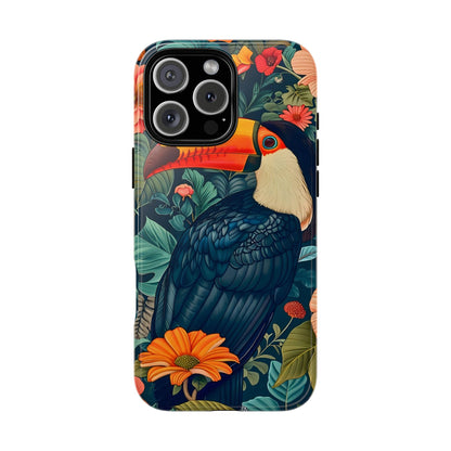 Tropical Toucan Phone Case - Cute Animal Design, Nature Lover Gift, Floral Pattern, Bird Lover Accessory, Summer Vibes