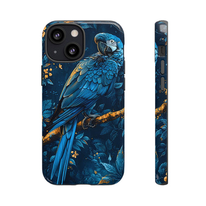 Tough Cases - Vibrant Blue Parrot Phone Case, Tropical Bird Phone Cover, Nature Lover Gift, Eco-Friendly Accessories, Unique Wildlife Decor