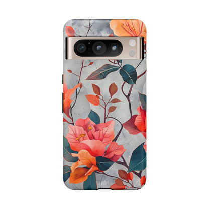 Floral Phone Case, Tough Cases, Flower Power, Gift for Her, Decorative Phone Cover, Trendy Accessories, Everyday Style