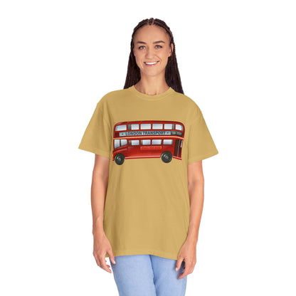 Unisex Garment-Dyed T-shirt - Rolling Through History: The British Red Bus