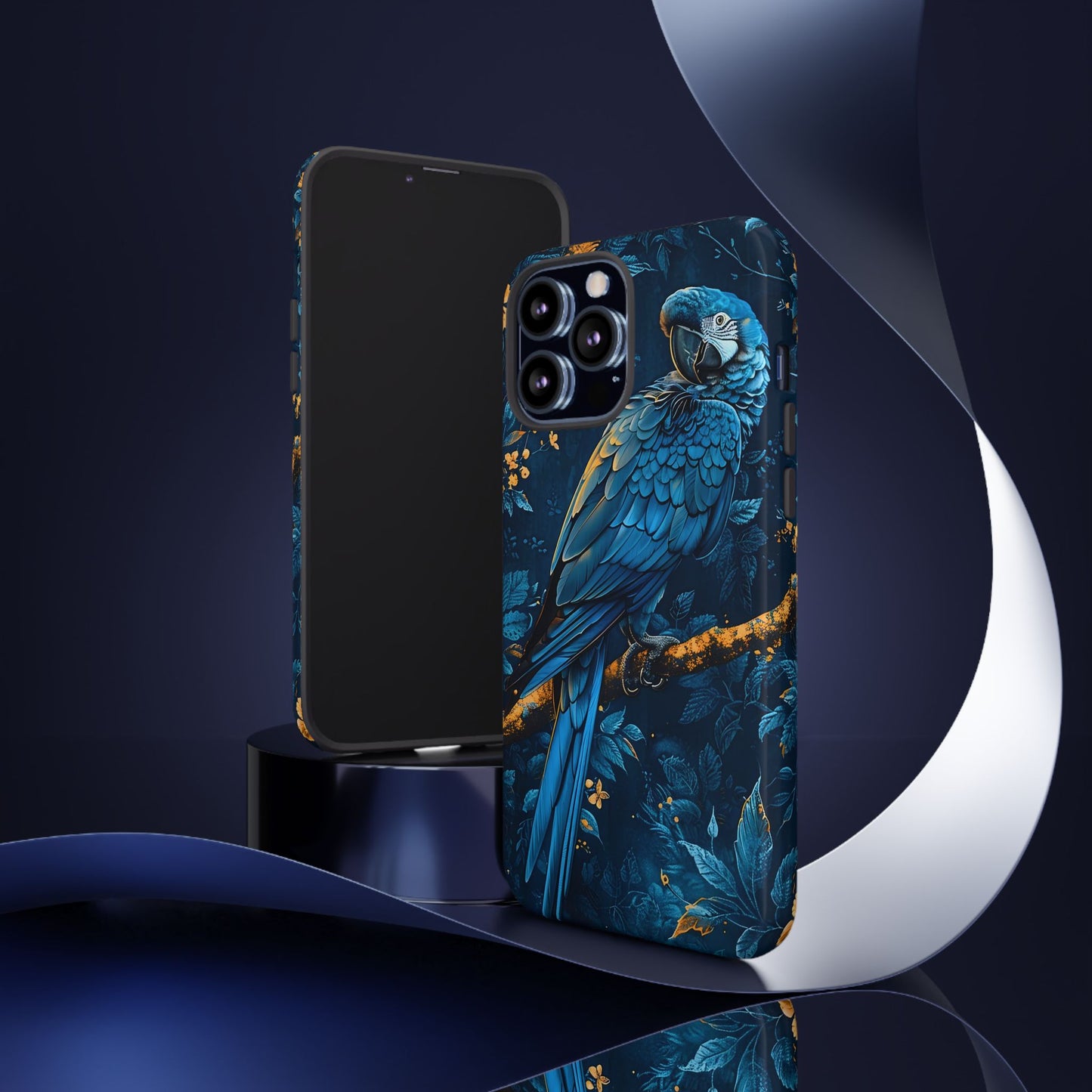 Tough Cases - Vibrant Blue Parrot Phone Case, Tropical Bird Phone Cover, Nature Lover Gift, Eco-Friendly Accessories, Unique Wildlife Decor