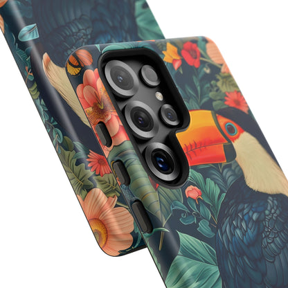 Tropical Toucan Phone Case - Cute Animal Design, Nature Lover Gift, Floral Pattern, Bird Lover Accessory, Summer Vibes