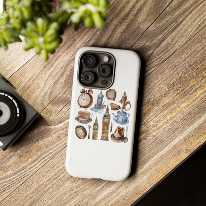Vintage Illustrative Phone Case, Whimsical Tough Phone Cover, Gifts for Her, Unique Cell Phone Accessory