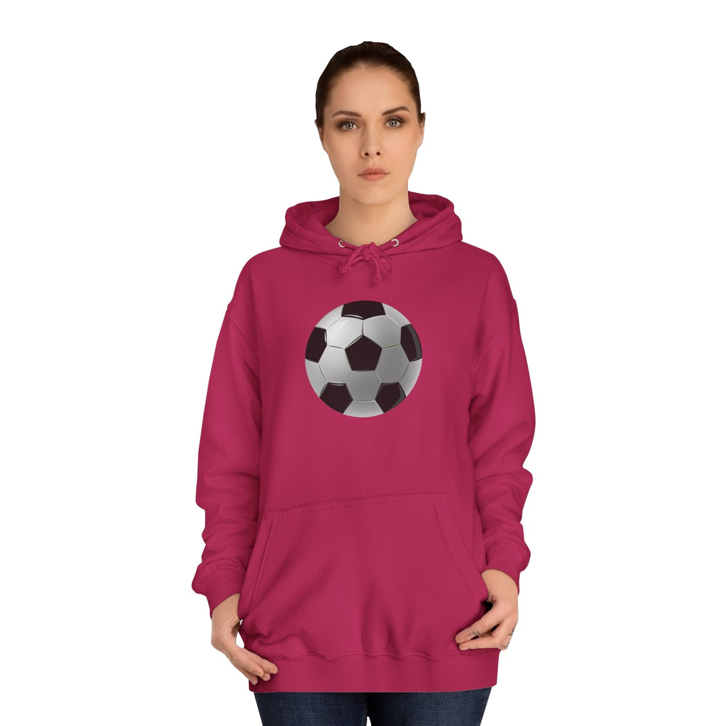 Dynamic Football Design - Sports Passion and Energetic Unisex College Hoodie