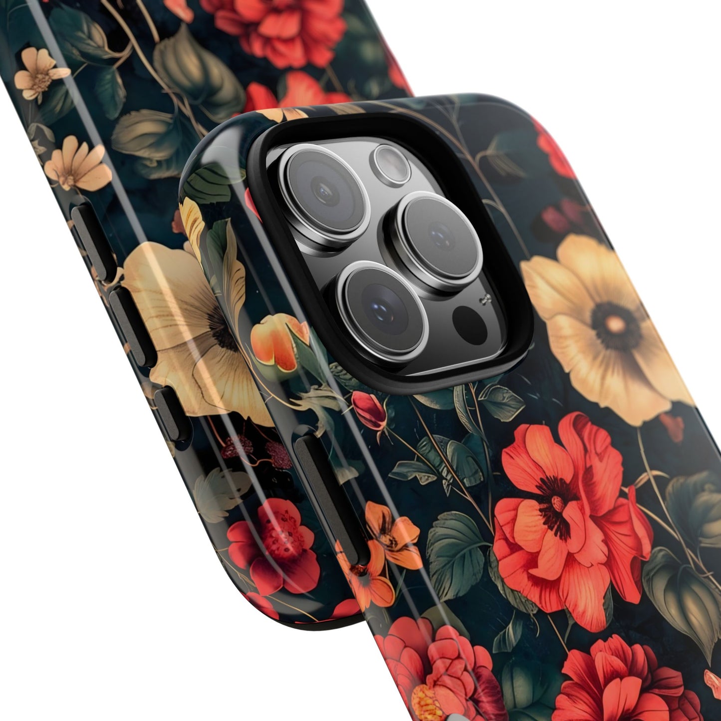 Floral Phone Case, Tough Cases, Flower Motif, Protective Cover, Gift for Her, Floral Design, Spring Accessory
