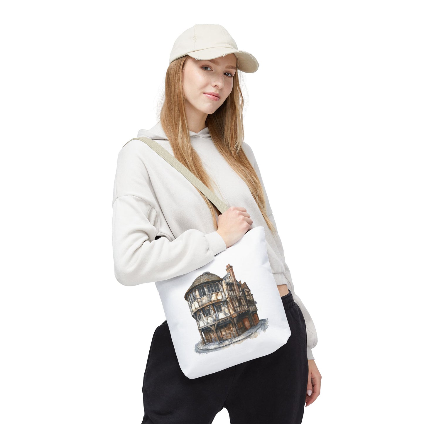 Charming Heritage Tote Bag, Eco-Friendly Tote, Travel Essential Bag, Stylish Shopping Bag, Vintage Architectural Design